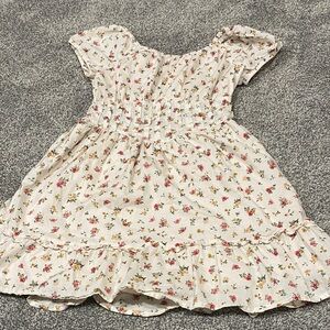 Place Floral Kids Dress in Cream and Pink